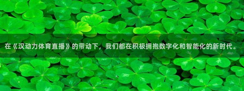 在《汉动力体育直播》的带动下，我们都在积极拥抱数字化和智能化的新时代。